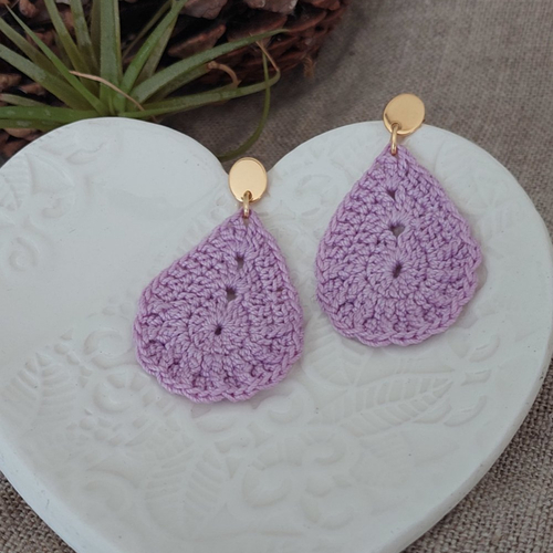 Boucles d'oreilles en crochet - goutte d'eau