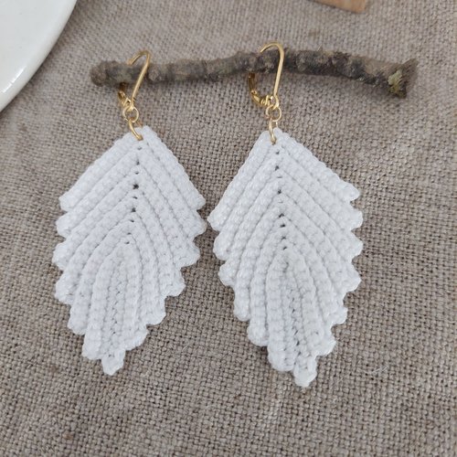 Boucles d'oreilles en crochet - feuillage