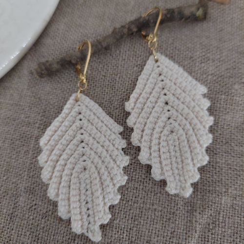 Boucles d'oreilles en crochet - feuillage