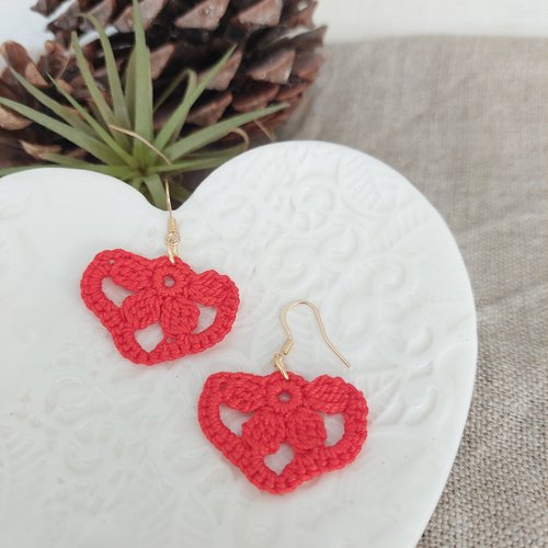 Boucles d'oreilles en crochet - orchid