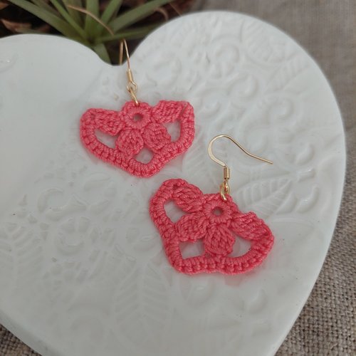 Boucles d'oreilles en crochet - orchid