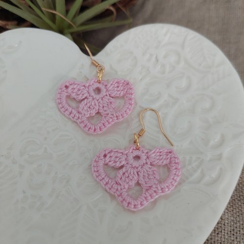 Boucles d'oreilles en crochet - orchid