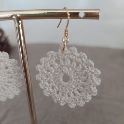 Boucles d'oreilles en crochet - sunshine