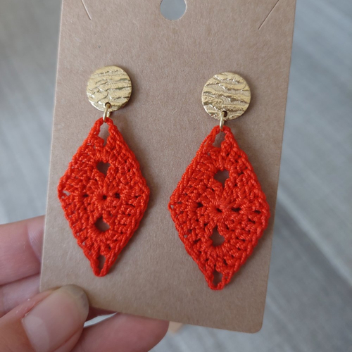 Boucles d'oreilles en crochet - diamond