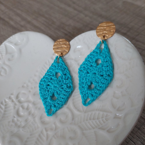 Boucles d'oreilles en crochet - diamond