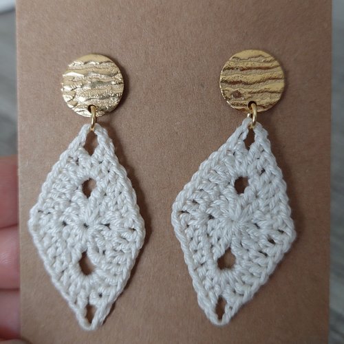 Boucles d'oreilles en crochet - diamond