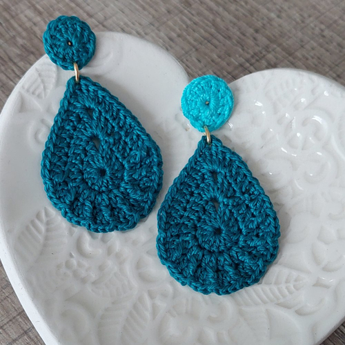 Boucles d'oreilles en crochet - goutte d'eau