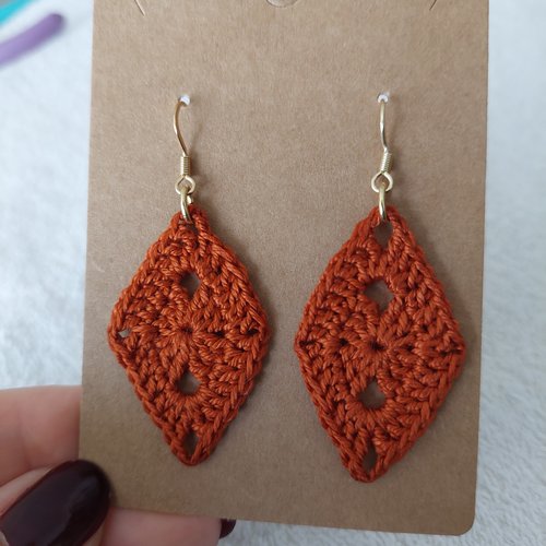 Boucles d'oreilles en crochet - diamond