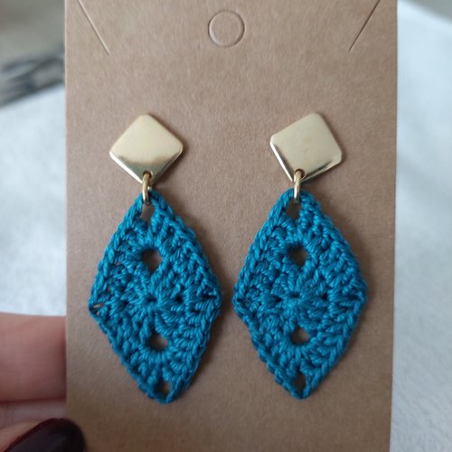 Boucles d'oreilles en crochet - diamond