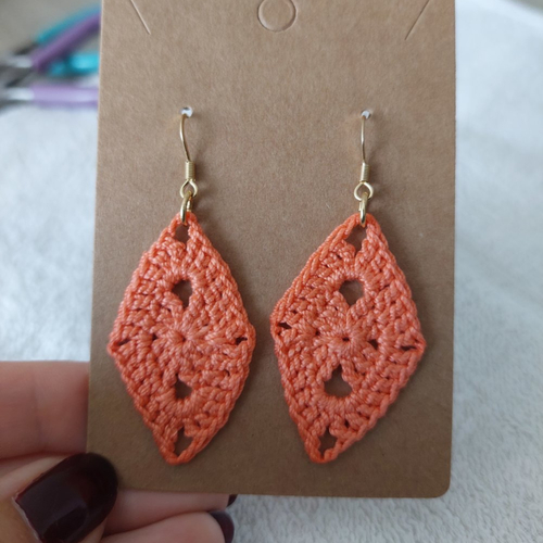 Boucles d'oreilles en crochet - diamond