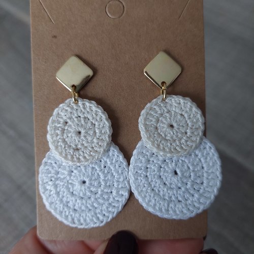 Boucles d'oreilles en crochet - céleste