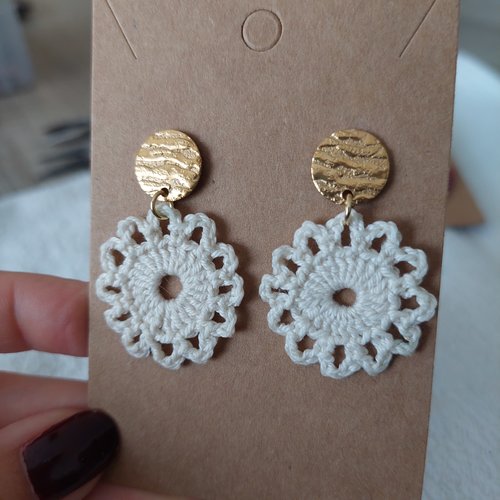 Boucles d'oreilles en crochet - mandala
