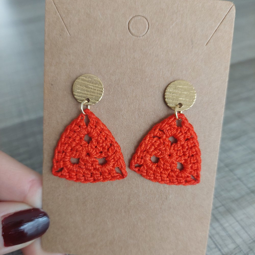 Boucles d'oreilles en crochet - granny