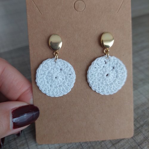 Boucles d'oreilles en crochet - full moon