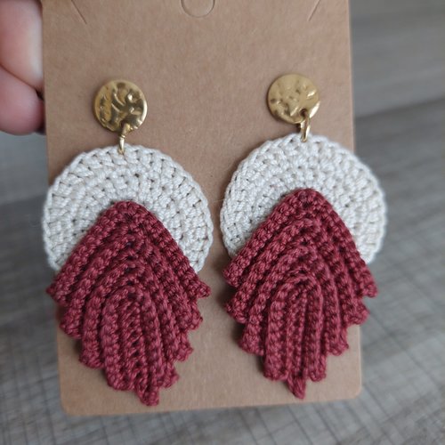 Boucles d'oreilles en crochet - mountain