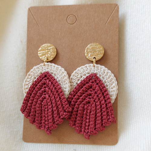 Boucles d'oreilles en crochet - mountain