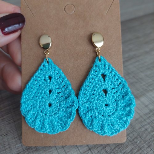 Boucles d'oreilles en crochet - goutte d'eau