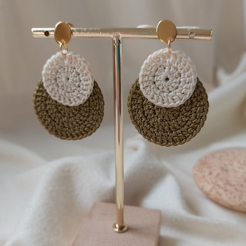 Boucles d'oreilles en crochet - céleste