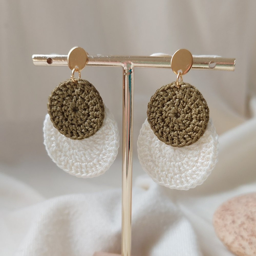 Boucles d'oreilles en crochet - céleste