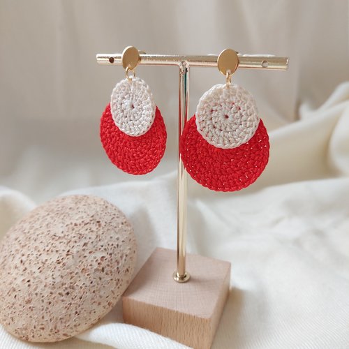 Boucles d'oreilles en crochet - céleste