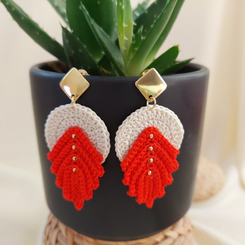 Boucles d'oreilles en crochet - mountain