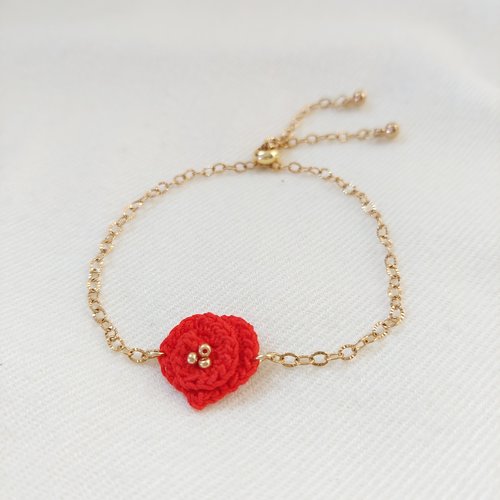 Bracelet en crochet - roses