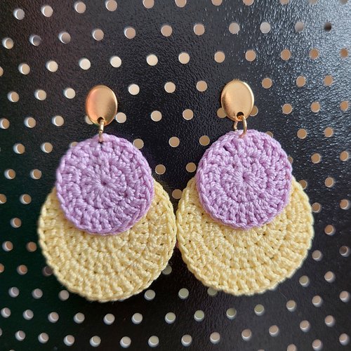 Boucles d'oreilles en crochet - céleste