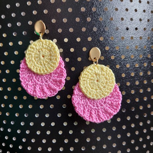 Boucles d'oreilles en crochet - céleste