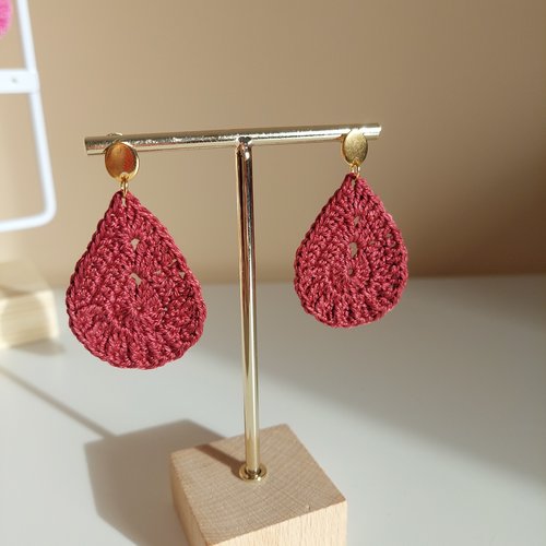 Boucles d'oreilles en crochet - goutte d'eau