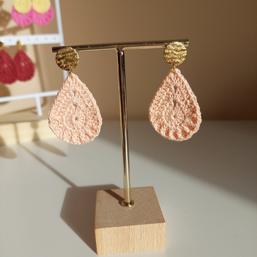 Boucles d'oreilles en crochet - goutte d'eau