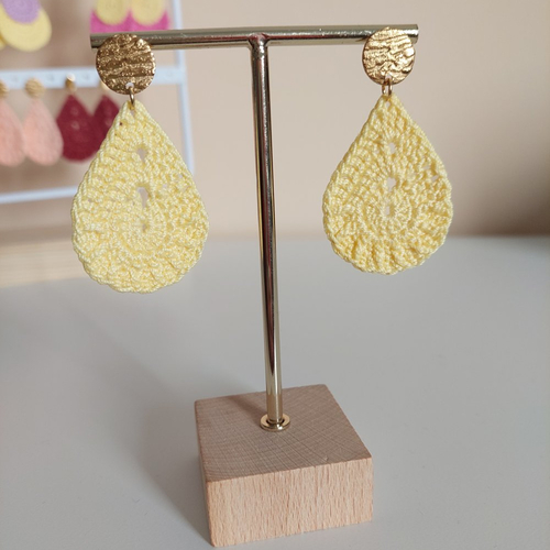 Boucles d'oreilles en crochet - goutte d'eau