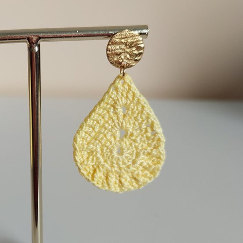 Boucles d'oreilles en crochet - goutte d'o