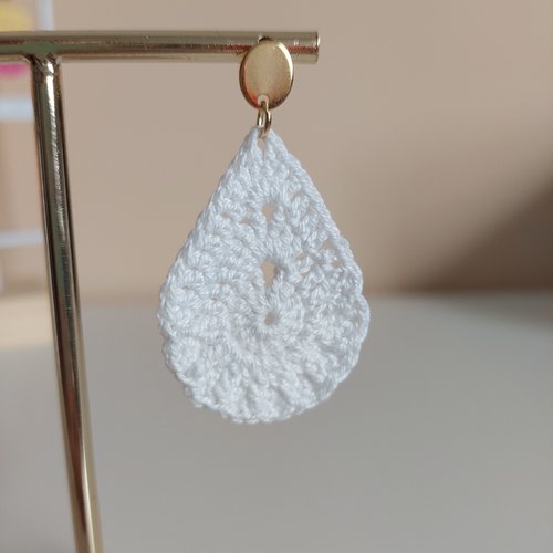 Boucles d'oreilles en crochet - goutte d'eau
