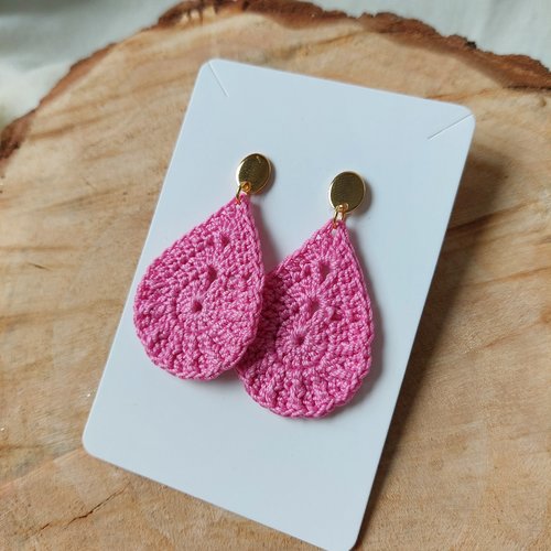 Boucles d'oreilles en crochet - goutte d'eau