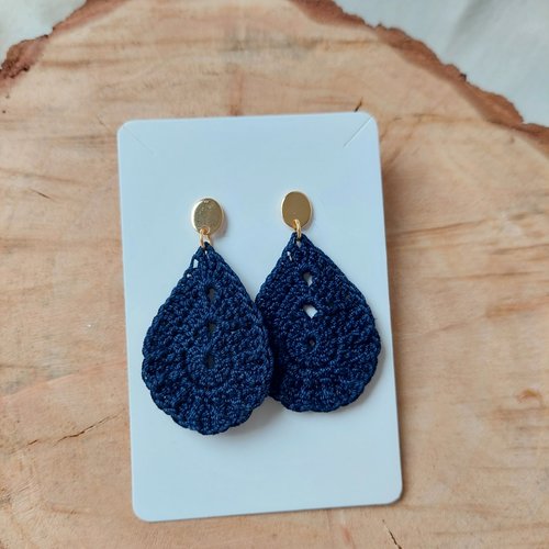 Boucles d'oreilles en crochet - goutte d'eau