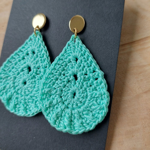 Boucles d'oreilles en crochet - goutte d'eau