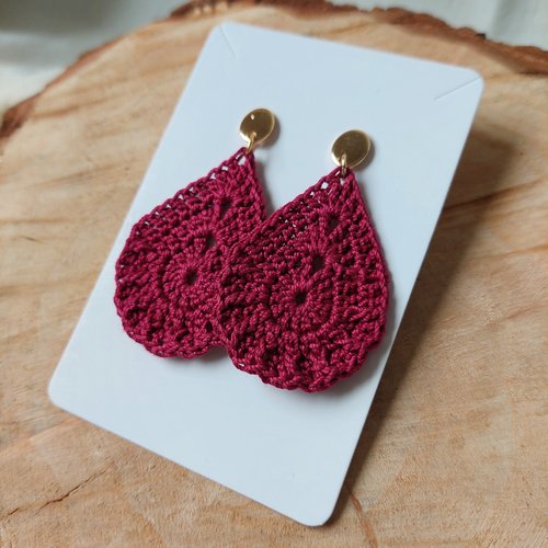 Boucles d'oreilles en crochet - goutte d'eau