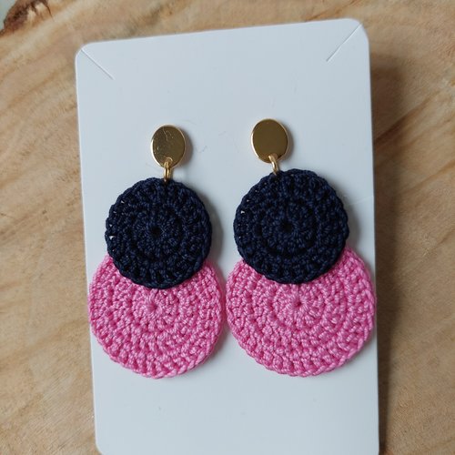 Boucles d'oreilles en crochet - céleste