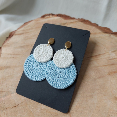 Boucles d'oreilles en crochet - céleste
