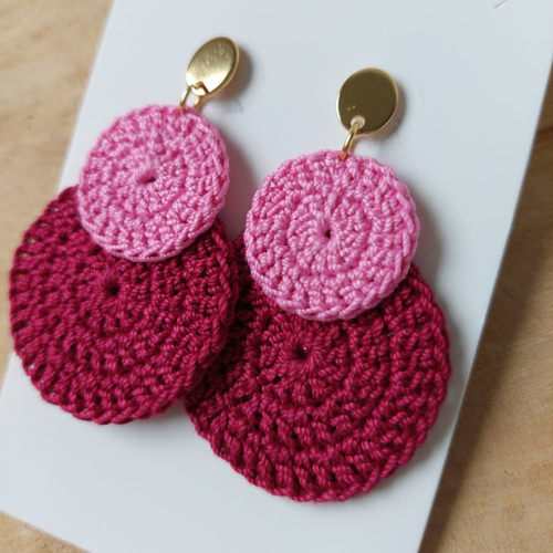 Boucles d'oreilles en crochet - céleste