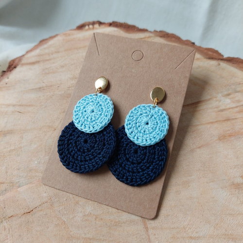 Boucles d'oreilles en crochet - céleste