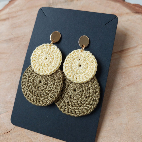 Boucles d'oreilles en crochet - céleste