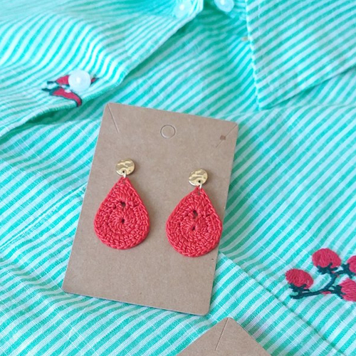 Boucles d'oreilles en crochet - goutte d'o²