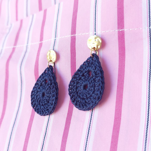 Boucles d'oreilles en crochet - goutte d'o²