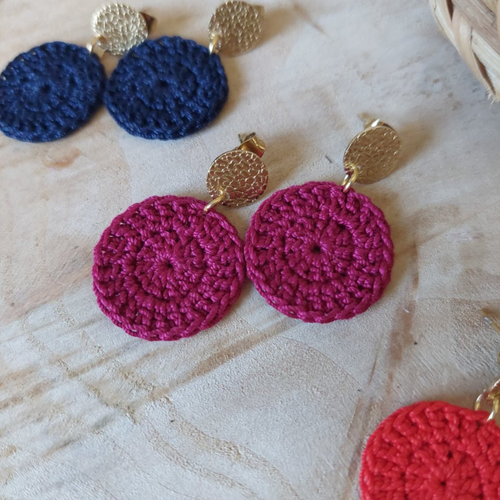 Boucles d'oreilles en crochet - full moon