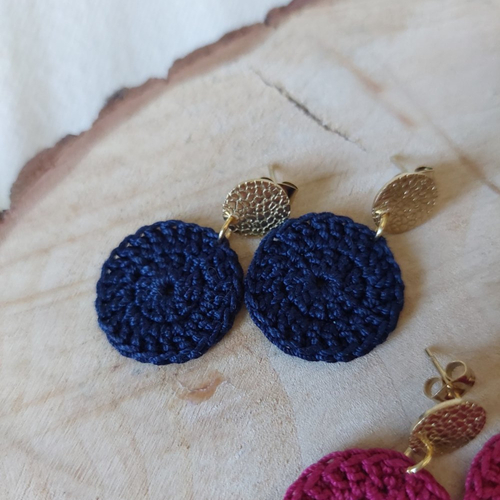 Boucles d'oreilles en crochet - full moon