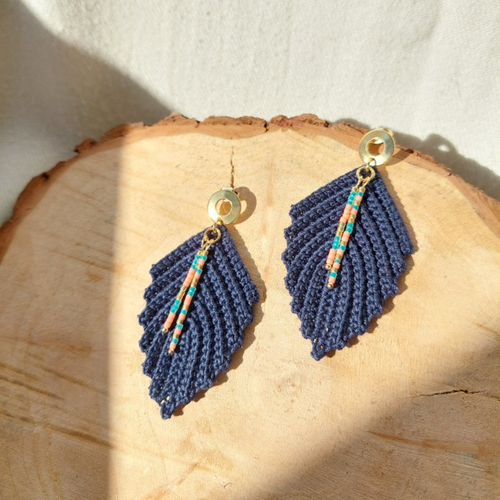 Boucles d'oreilles en crochet - talisman