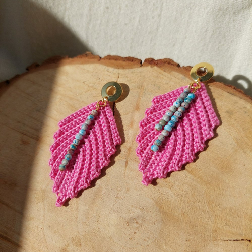 Boucles d'oreilles en crochet - talisman