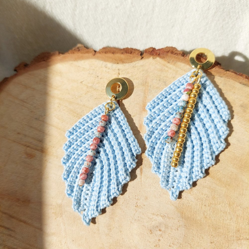 Boucles d'oreilles en crochet - talisman