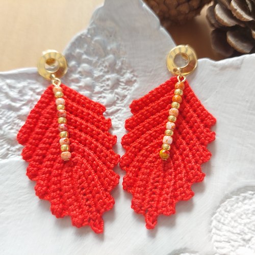 Boucles d'oreilles en crochet - talisman